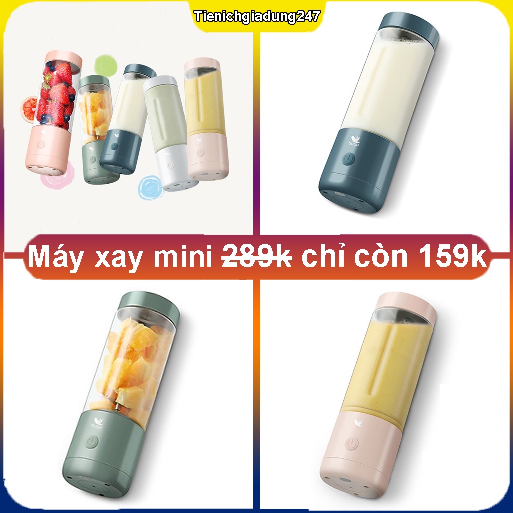 BUGU - Máy xay sinh tố mini cầm tay xay cực nhuyễn dung tích 300ml