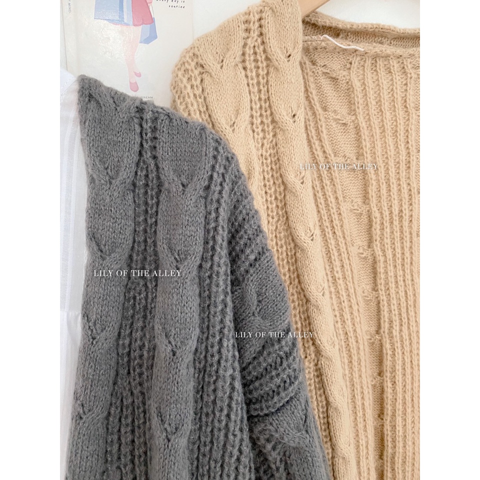 Cardigan len thừng dáng dài