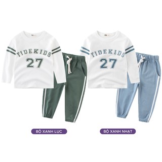 Bộ thể thao bé trai EROKIDS bộ thun thể thao cho bé in hình TIDEKIDS chất cotton hàng xuất Âu Mỹ