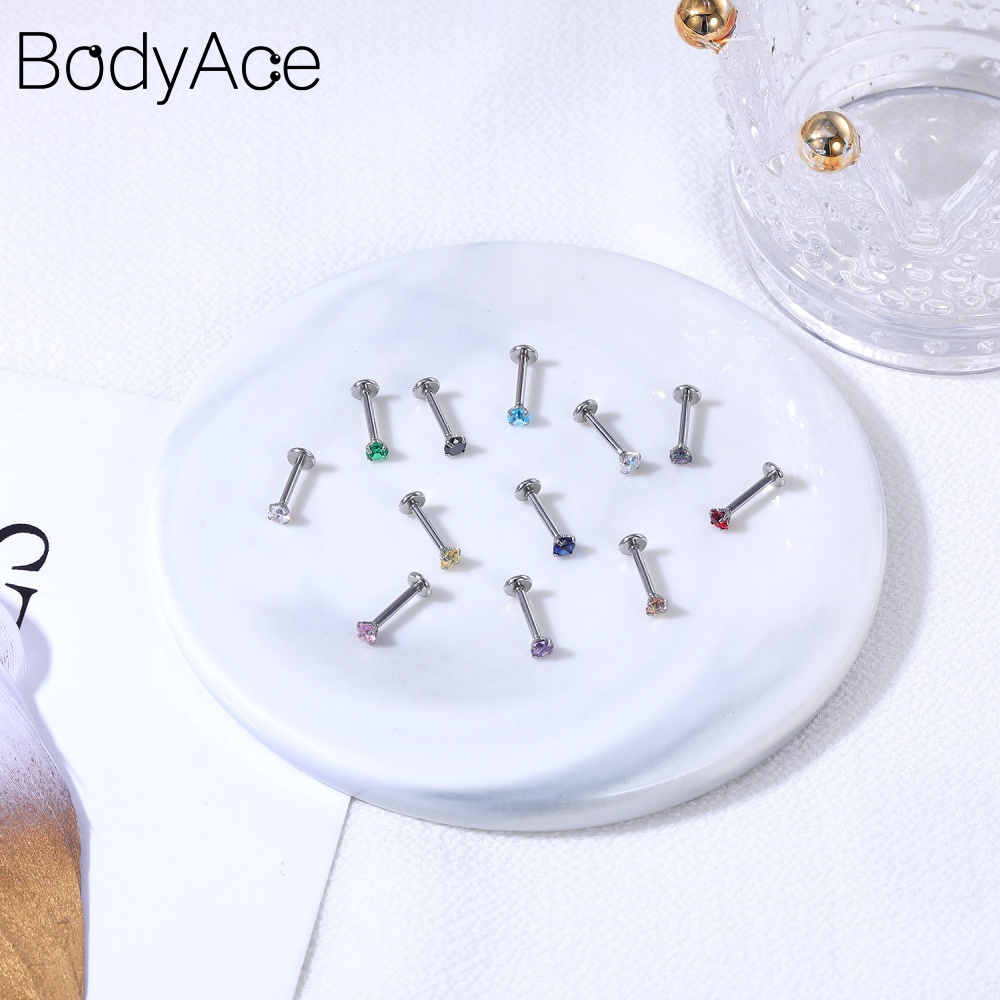 1 Khuyên Tai Hình Trụ 2/3/4MM Bằng Thép Không Gỉ