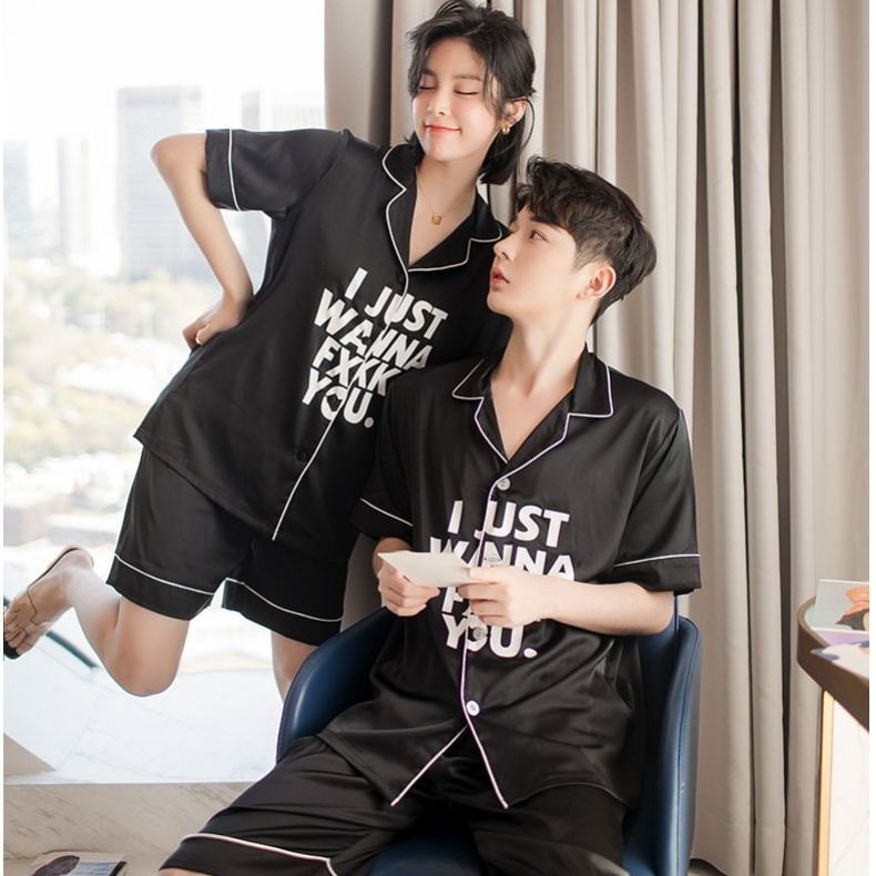 Đồ lót✟❉☁Cặp đôi pyjama nữ mùa hè băng lụa phiên bản Hàn Quốc ngắn tay dễ thương tươi mát rộng rãi áo nịt ngực c