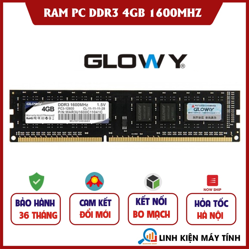Ram DDR3 Gloway 4GB Bus 1600 Full box(New) - Bảo hành 3 năm