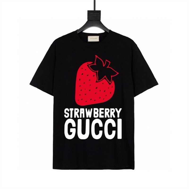 Áo Thun Thể Thao Tay Ngắn Vải Cotton In Hình Dâu Tây Dễ Thương Cho Nam Và Nữ