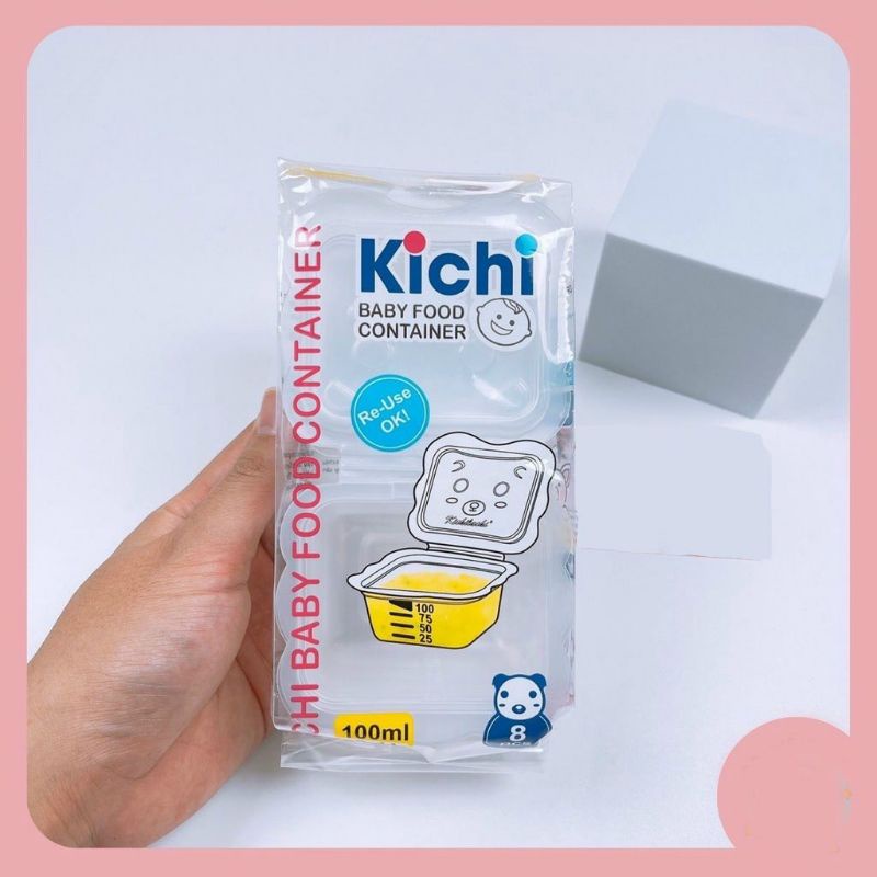 (Sét 8 Khay) Trữ Đông Đồ Ăn Dặm, Nước Daisi KICHI Thuận Tiện Cho Mẹ Nhiều Dung Tích