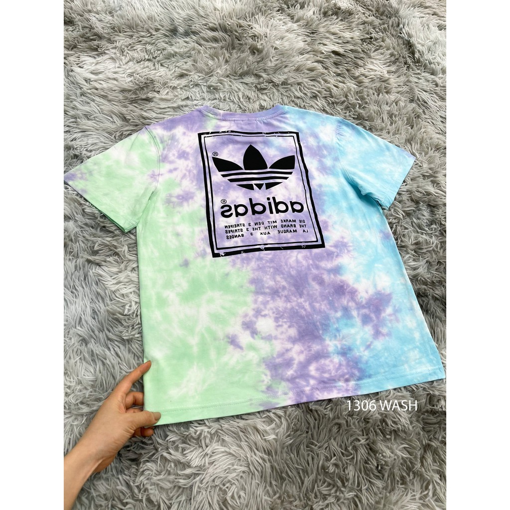 (HÀNG XUẤT XỊN) Áo das loang 1306 TREFOIL TEE TYE DYE MULTICO Made in Cam-bo-dia full-tag-code  Size XS S M L