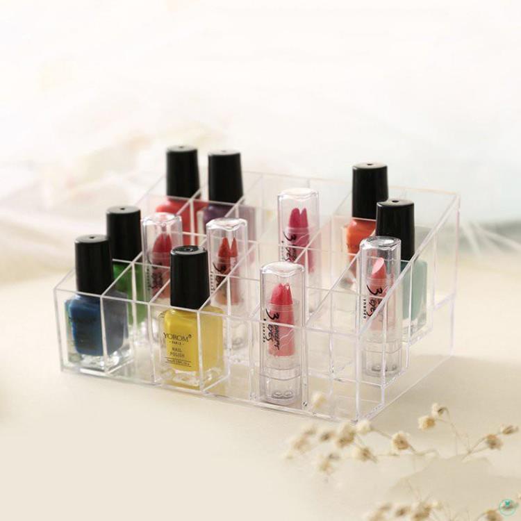 Khay đựng son 24 ô giúp đựng đồ mỹ phẩm, son, đồ trang điểm gọn gàng dành cho các bạn nữ