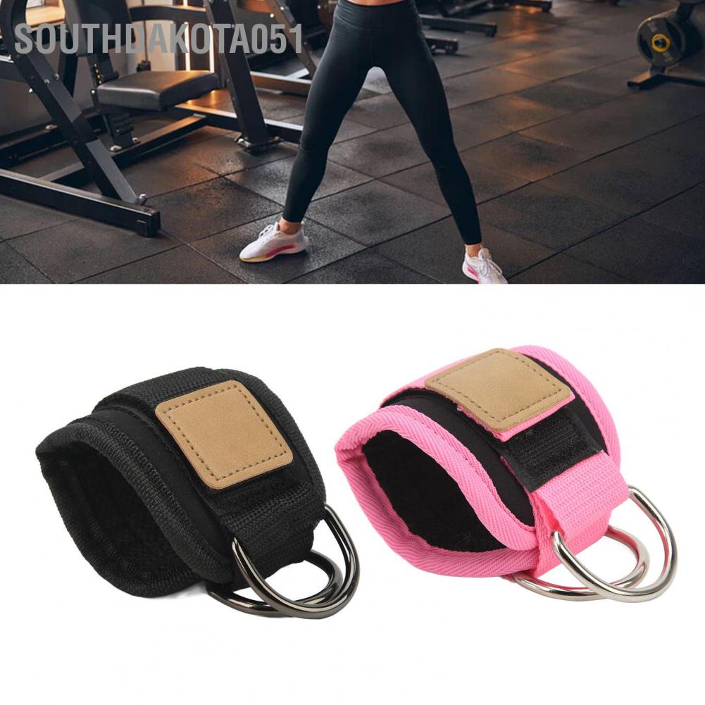 Southdakota051 Huấn luyện viên thể dục hình khóa mắt cá chân với vòng D đôi và dây đai cao su cho nam nữ