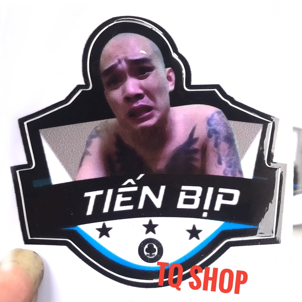 Tem logo 3 lớp hình thầy tiến bịp dán trang trí xe mũ bảo hiểm