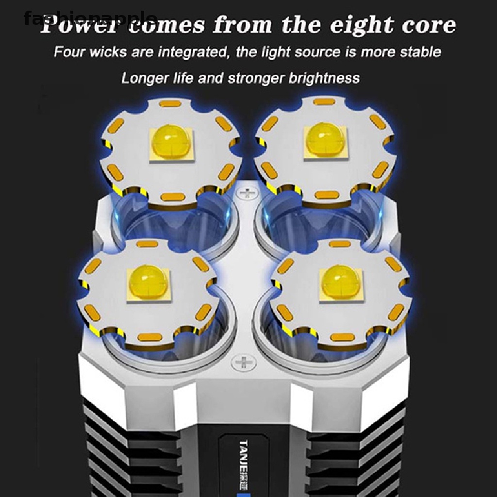 Đèn Pin 4 Đầu Sạc USB Có Màn Hình Hiển Thị Tiện Dụng