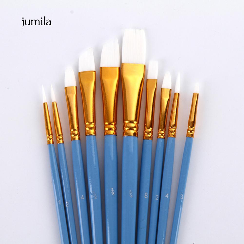 Bộ 10 cọ vẽ tranhg nước/sơn dầu đa dạng kích cỡ cho họa sĩ