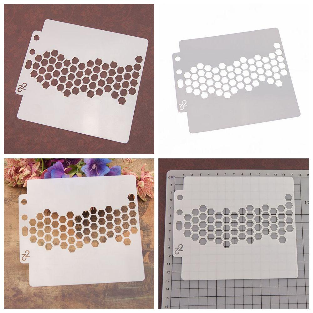 Set 8 Khuôn Vẽ Tem Thủ Công DIY Nhiều Lớp Trang Trí Đa Ứng Dụng