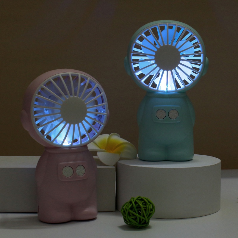 Quạt Mini Cầm Tay Để Bàn Có Đèn Ban Đêm Phong Cách Mới