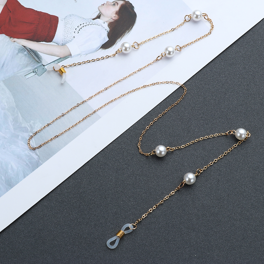 Dây Đeo Mắt Kính Đính Ngọc Trai Giả Thời Trang