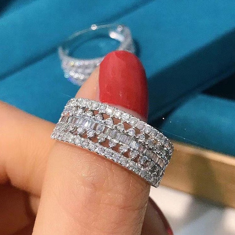 Nhẫn Cưới Đính Đá Zircon Lấp Lánh Thời Trang Cho Nữ