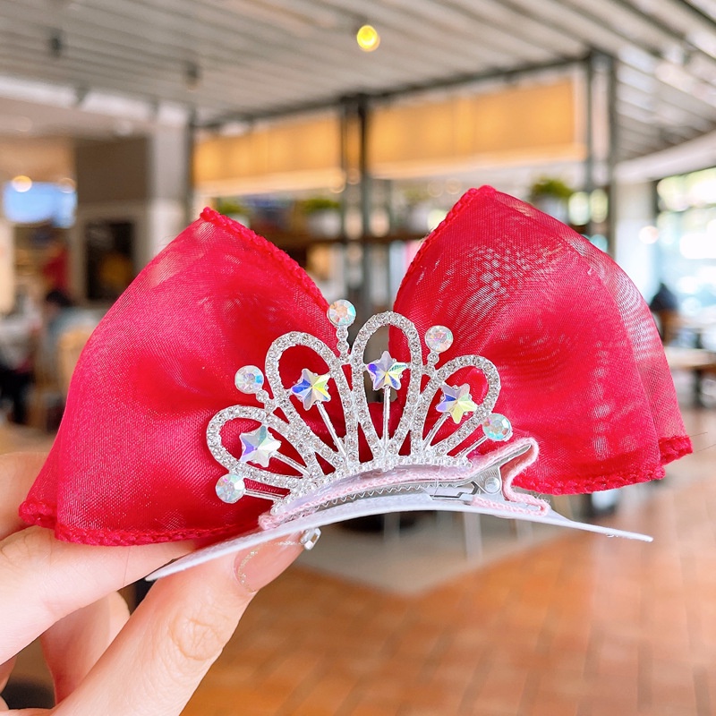 Kẹp Tóc Hình Vương Miện Công Chúa Aisha Phối Lưới Dễ Thương Xinh Xắn Cho Bé Gái