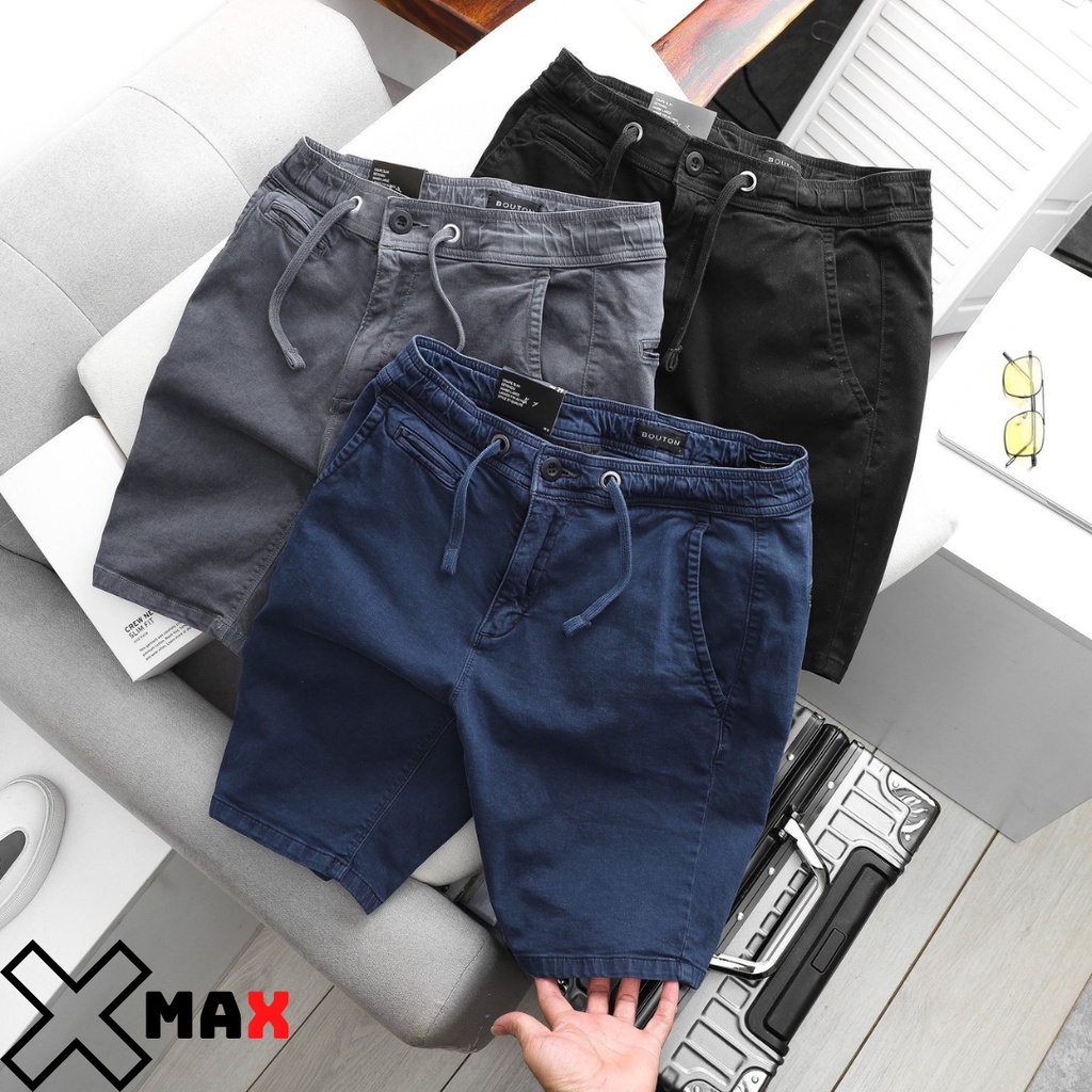 quần short jean nam cạp chun cao cấp, quần lửng bò có dây rút xịn xò cao cấp Xmax B029