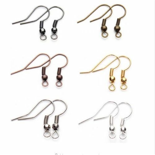 Set 100 móc khuyên tai làm từ kim loại làm trang sức DIY 19mm chất lượng cao