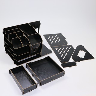 Khay Gỗ để Bàn Dụng Cụ Lưu Trữ Giấy Tờ KS-19