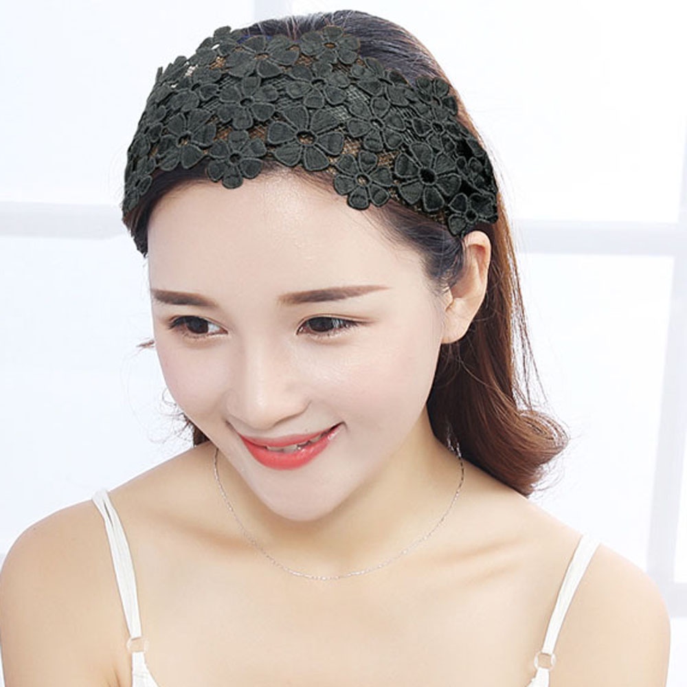 Băng Đô Cài Tóc Bản Rộng Họa Tiết Hoa Rỗng Nhiều Màu Sắc Phong Cách Hàn Quốc Cổ Điển Thời Trang Cho Nữ 2021