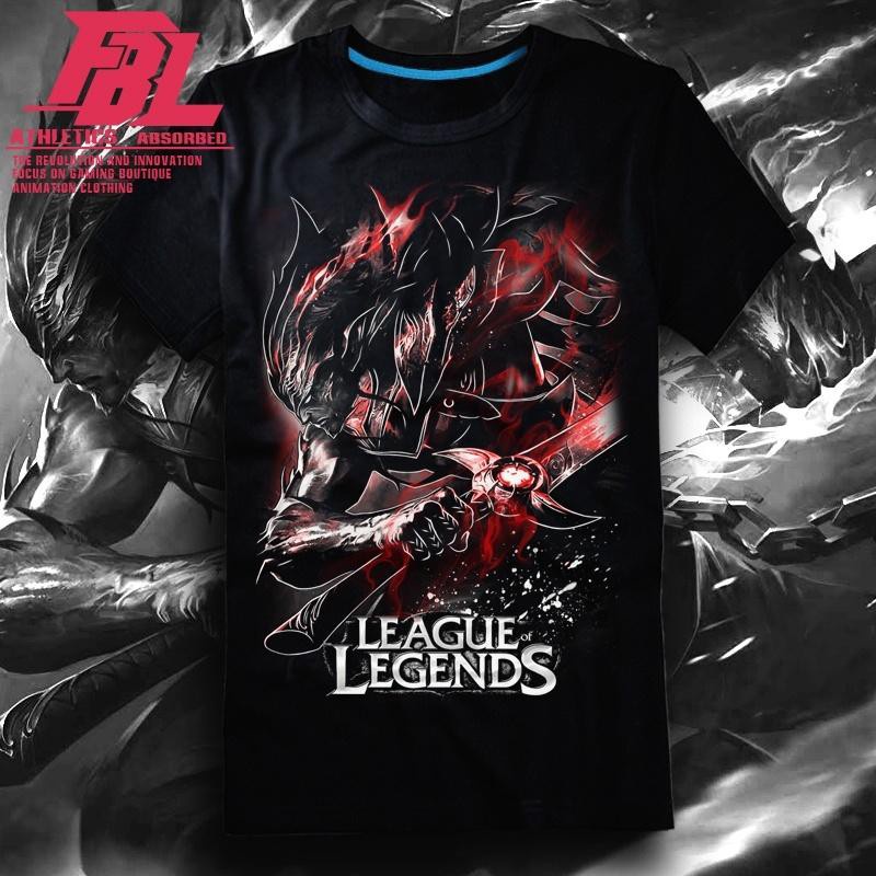Áo Thun Ngắn Tay In Hình League of Legends LOL Nightbringer Yasuo Thời Trang Dành Cho Nam
