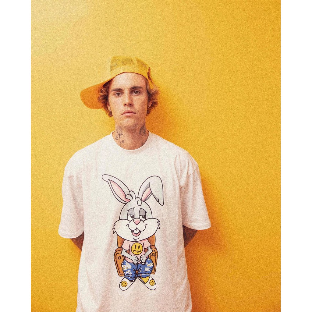 Áo thun Drewhouse x Justin Bieber - Thỏ Bunny Trắng - bunny ss tee - White