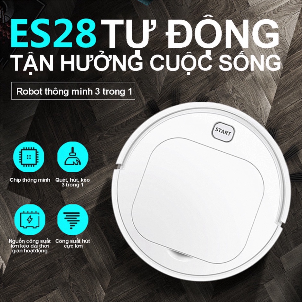 ✅ Robot Hút Bụi Tự Động ES28 (Lau, Quét, Hút 3 Trong 1) Tự Động Lau, Dọn Căn Phòng Của Bạn