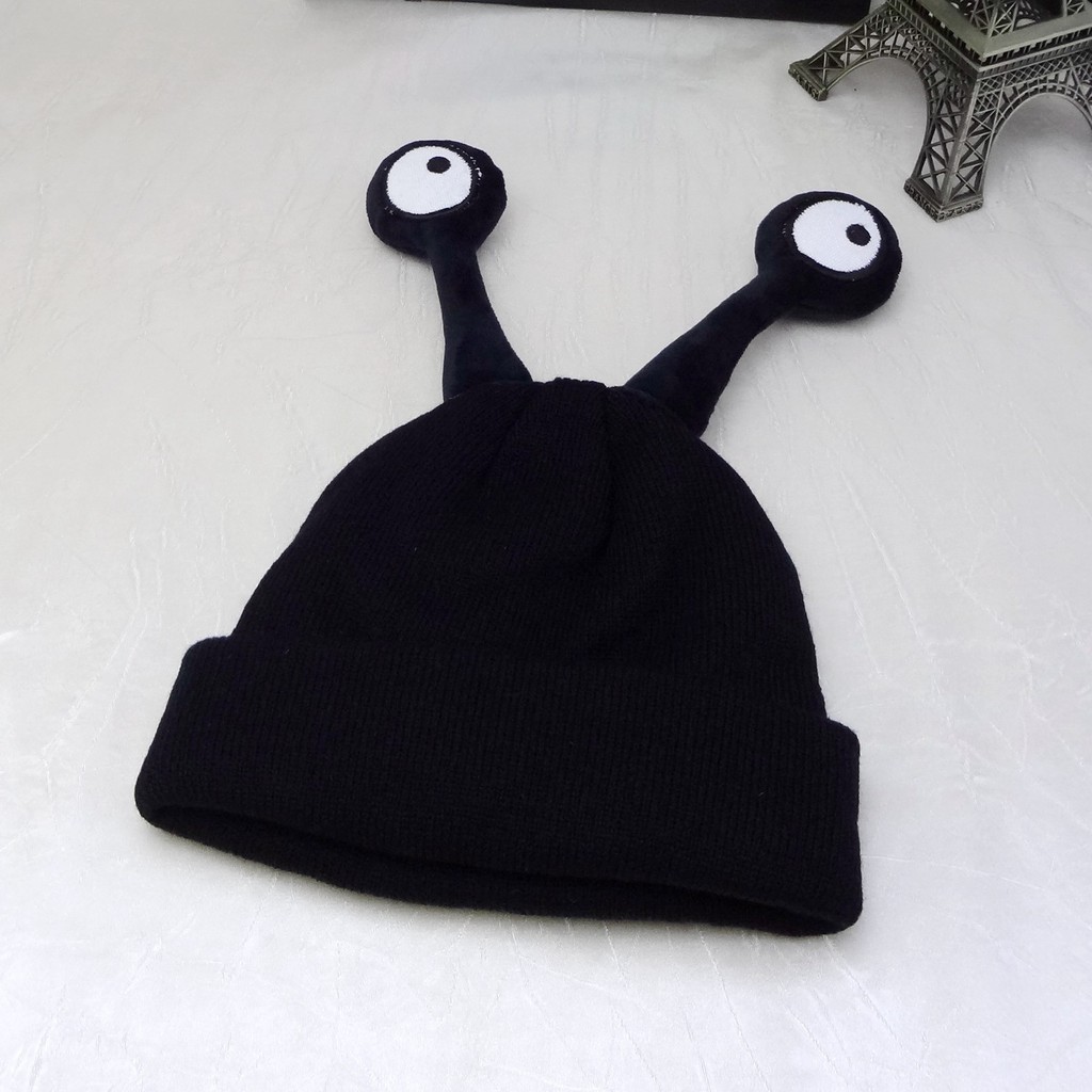 Mũ Len Dệt Kim Họa Tiết Quái Vật Hoạt Hình Phong Cách Hàn Quốc Mùa Thu Đông Xu Wen Tương Phản Cho Bé Gái