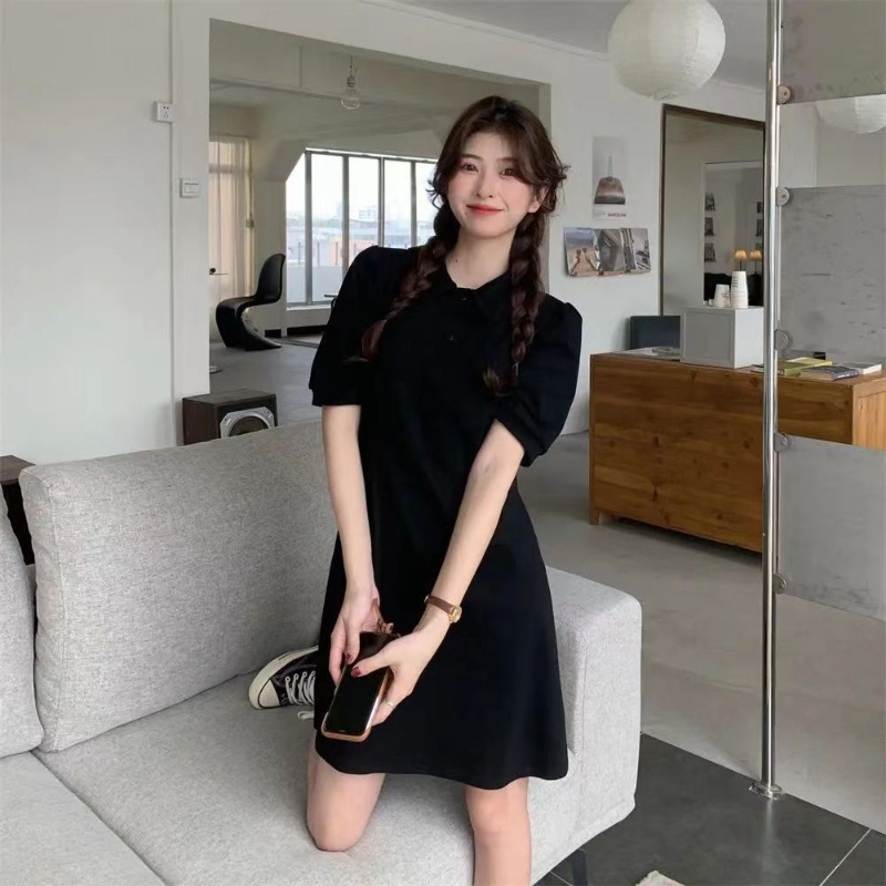 Đầm Perty tay phồng ôm eo phong cách Hàn Quốc thời trang mùa hè mới cho nữ