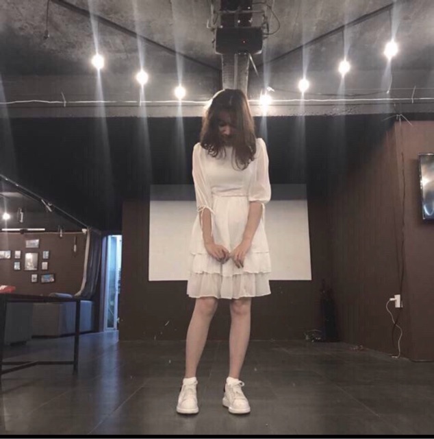 (Ảnh thật) ĐẦM BABY DOLL BÈO TẦNG TRẮNG 2LOP XÒE CÔNG CHÚA ) | BigBuy360 - bigbuy360.vn