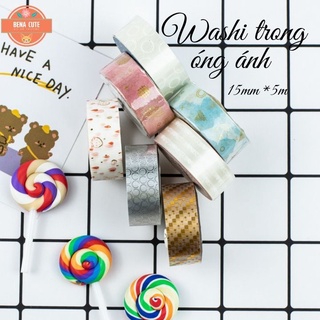 Washi tape hình dán 💖 TRONG SUỐT ÓNG ÁNH💖 đẹp trang trí sổ tay, đồ dùng cá nhân