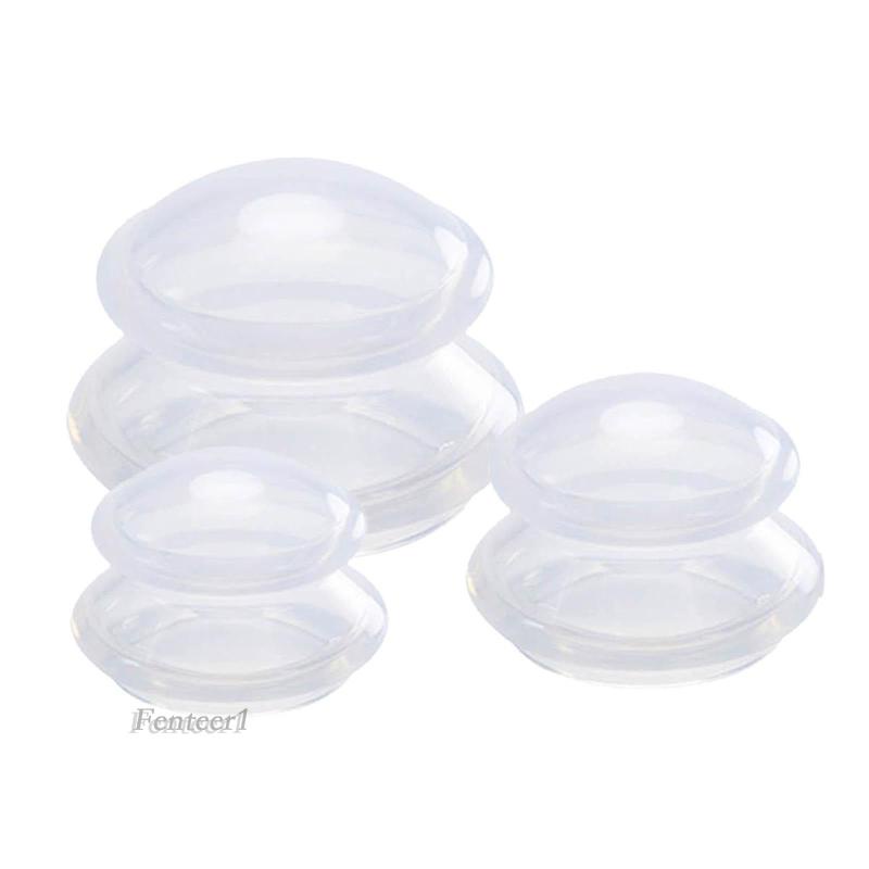 Set 3 Cốc Giác Hơi Silicone Cho Vai Và Cánh Tay / Cơ Thể Fenteer1