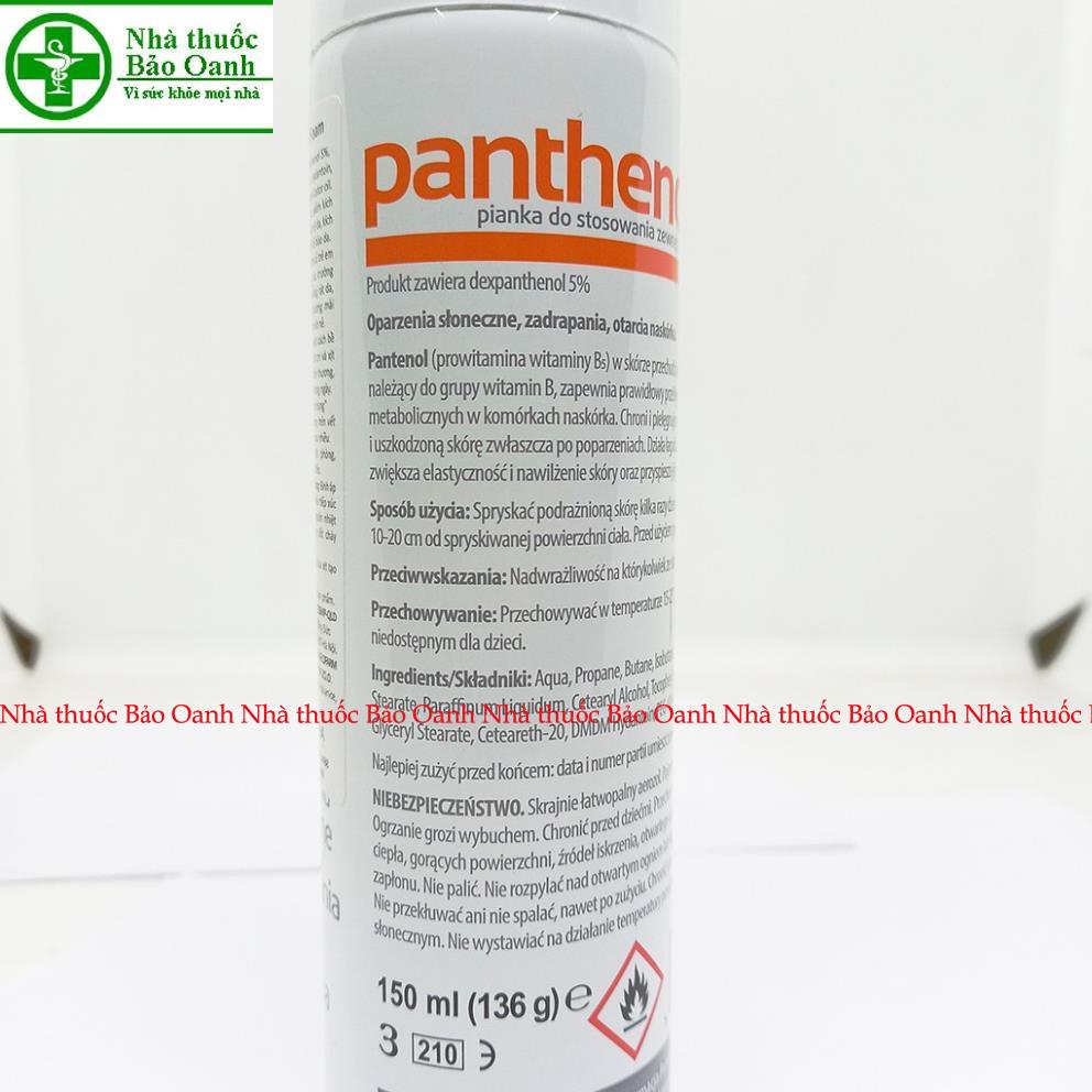 Panthenol Foam chai xịt 150ml - Xịt bỏng da và làm dịu da