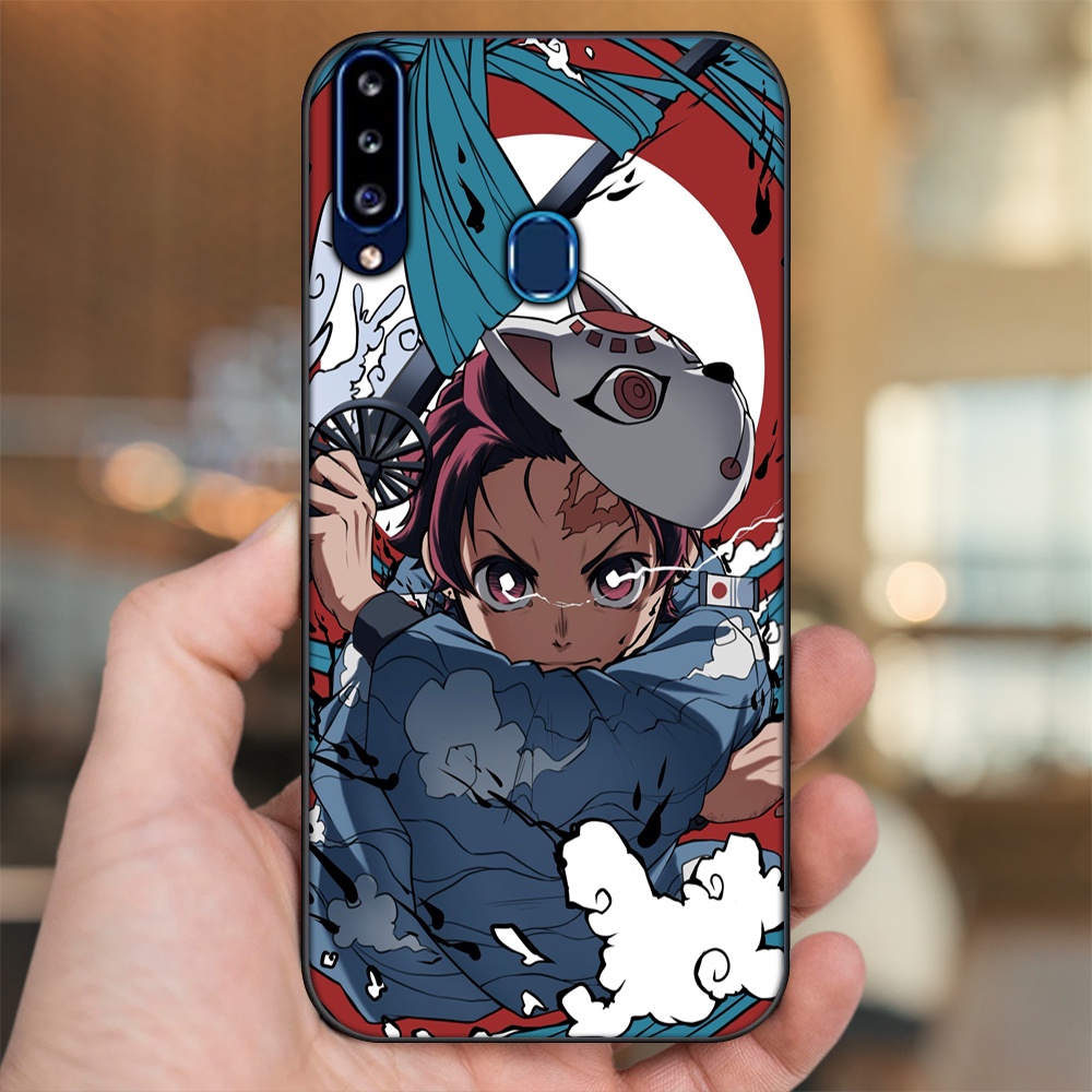 Ốp lưng Samsung A20S viền đen in hình Tanjiro Kimetsu No Yaiba
