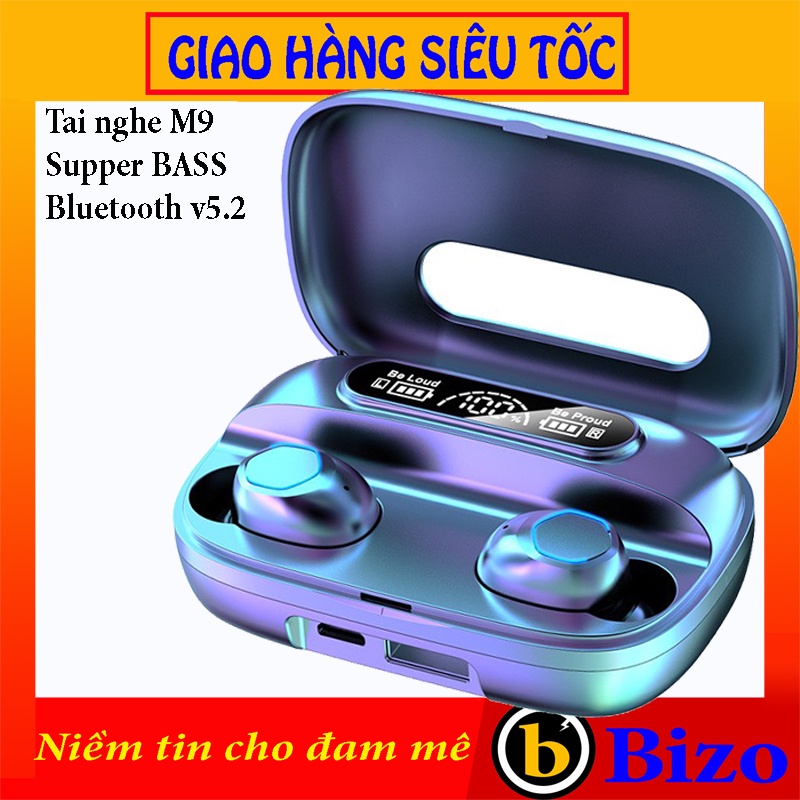 Tai nghe BLUETOOTH không dây M9 thông minh cao cấp SUPPERBASS âm thanh cực chất thế hệ mới nhất V5.2/