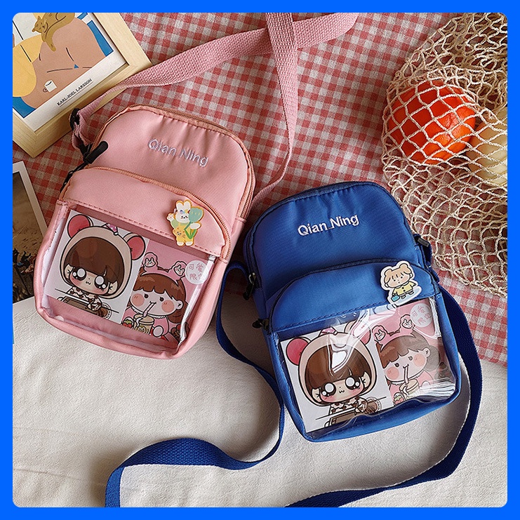 Túi vải đeo chéo size lớn túi dáng chữ nhật Tặng Stiker thời trang hottrend đeo vai đi chơi cá tính đẹp rẻ