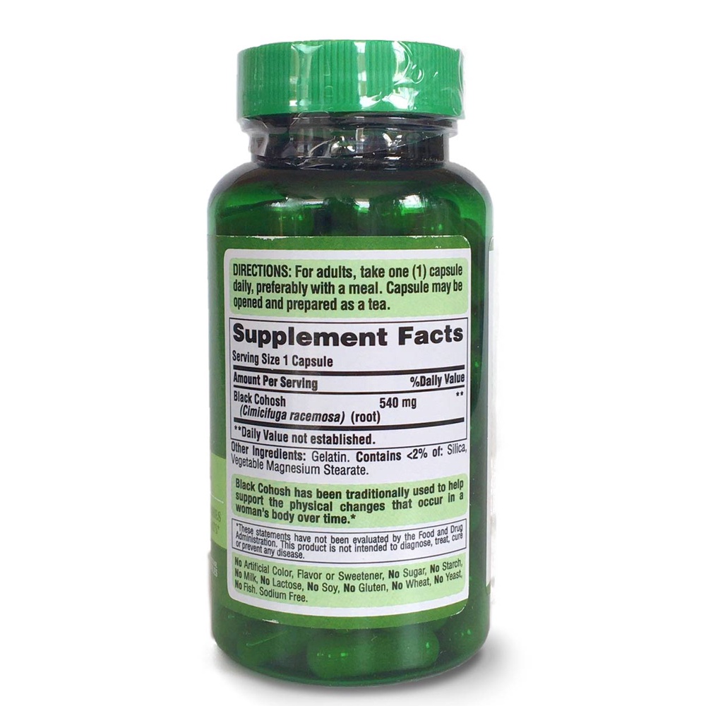 Hỗ trợ thời kỳ mãn kinh cho phụ nữ Puritan’s Pride Black Cohosh 540mg 100 viên