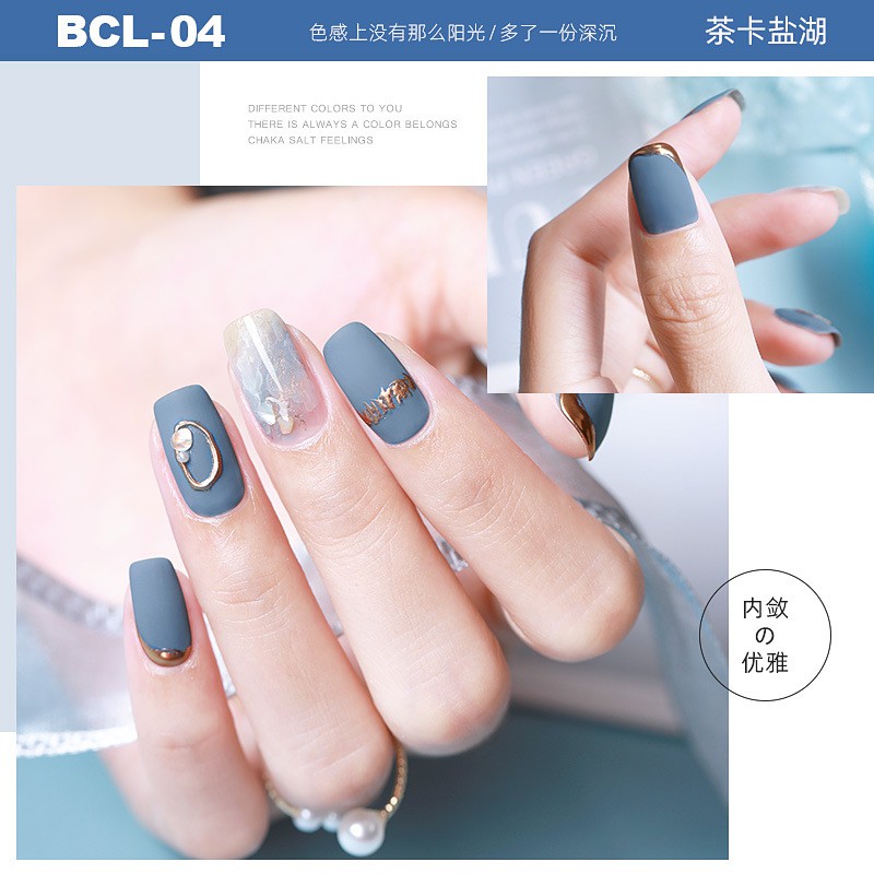 Sơn móng tay gel Sơn gel AS dùng máy hơ gel sơn nail tone màu xanh xám kem phong cách hàn quốc VUA SƠN AS mã BCL 15ml