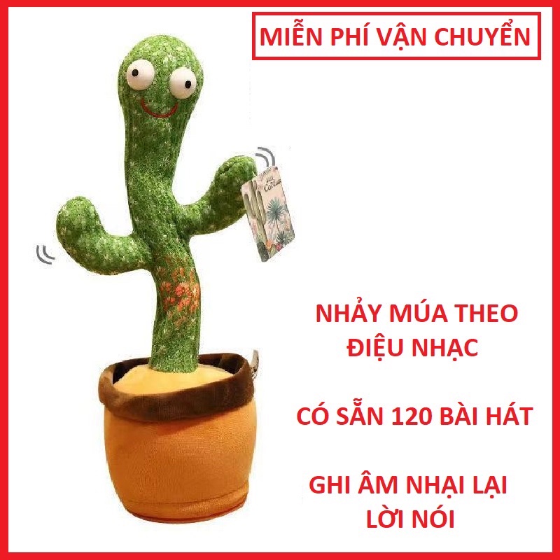 Xương rồng nhảy múa vui nhộn nhại giọng 120 bài nhạc Việt Sạc Usb có đèn led