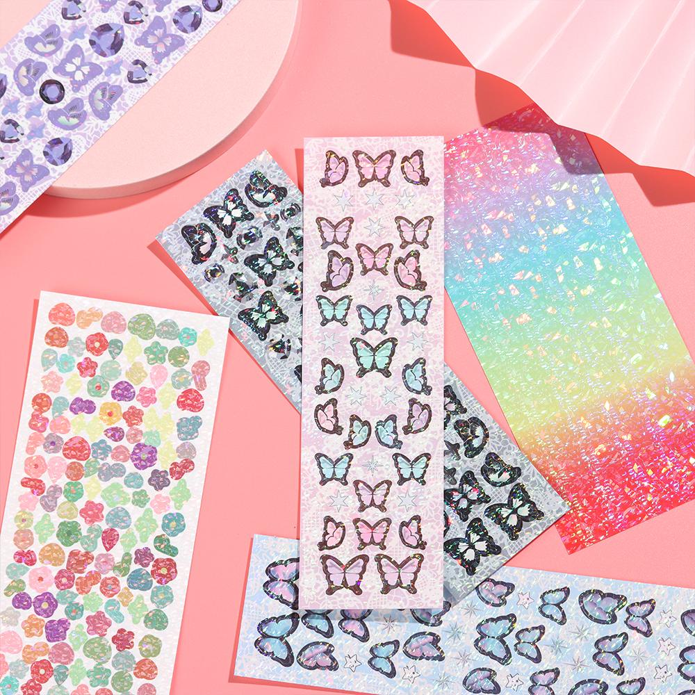 PISTA Nhãn Dán Laser Hình Bướm Nhiều Màu Sắc Trang Trí Album