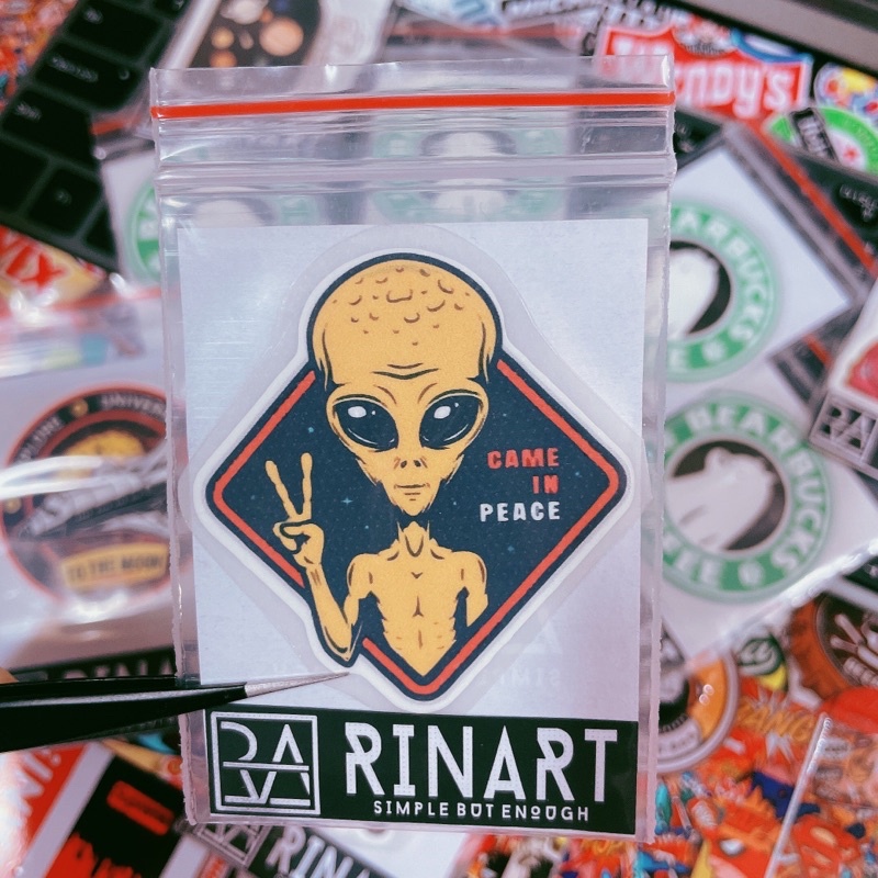 Decal Logo Sticker Patch in áo ủi trực tiếp lên vải hình nasa người ngoài hành tinh - Rinart.vn
