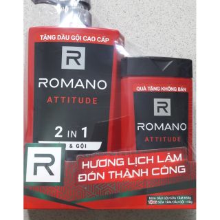Tắm gội 2 in 1 Romano Attitude/Force  650g tặng chai gội 150g