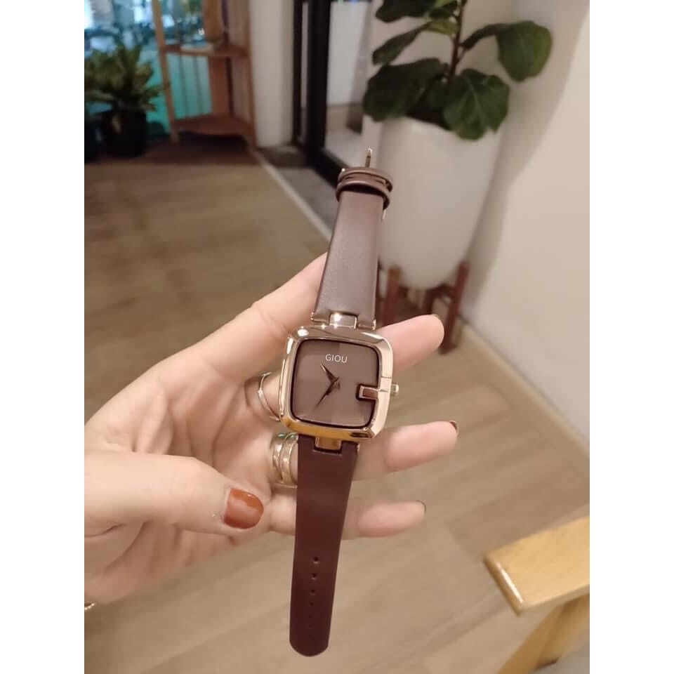 Đồng hồ thời trang nữ GIOU dây da mềm êm tay chạy 2 kim độc đáo, mặc vuông cực đẹp | BigBuy360 - bigbuy360.vn