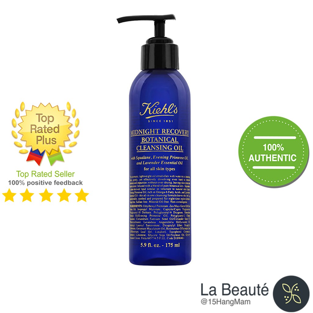 Kiehl’s Midnight Recovery Botanical Cleansing Oil - Dầu Tẩy Trang Cho Mọi Loại Da 175ml