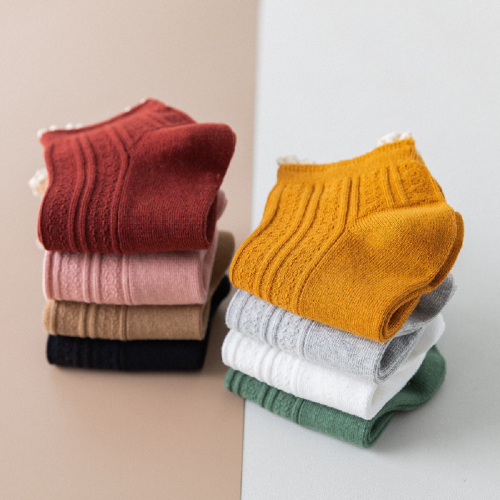 Đôi Vớ Cotton Màu Kẹo Ngọt Kiểu Công Chúa Dễ Thương Bắt Mắt Sành Điệu