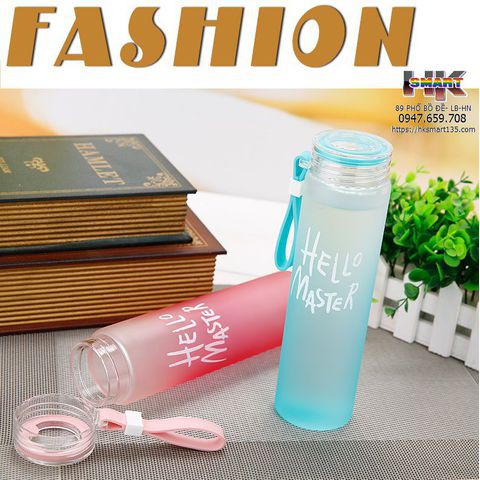 Bình Nước Thủy Tinh Hello Master Chai To 450ml Siêu Hót Cho Mùa Hè