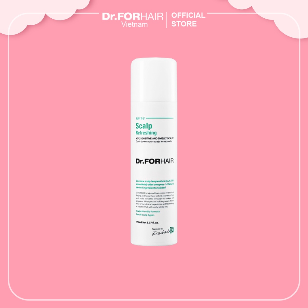 Chai xịt khoáng cho tóc, hạ nhiệt và khử mùi hôi da đầu Dr.FORHAIR Scalp Refreshing Spray 150ml