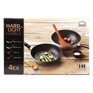 🍓🍓bộ 2 chảo cookplus hard &light chống dính đá marble lock&lock