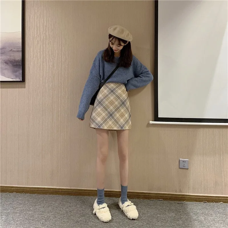 Chân Váy Chữ A Họa Tiết Caro Phong Cách Hàn Quốc Cho Nữ | BigBuy360 - bigbuy360.vn