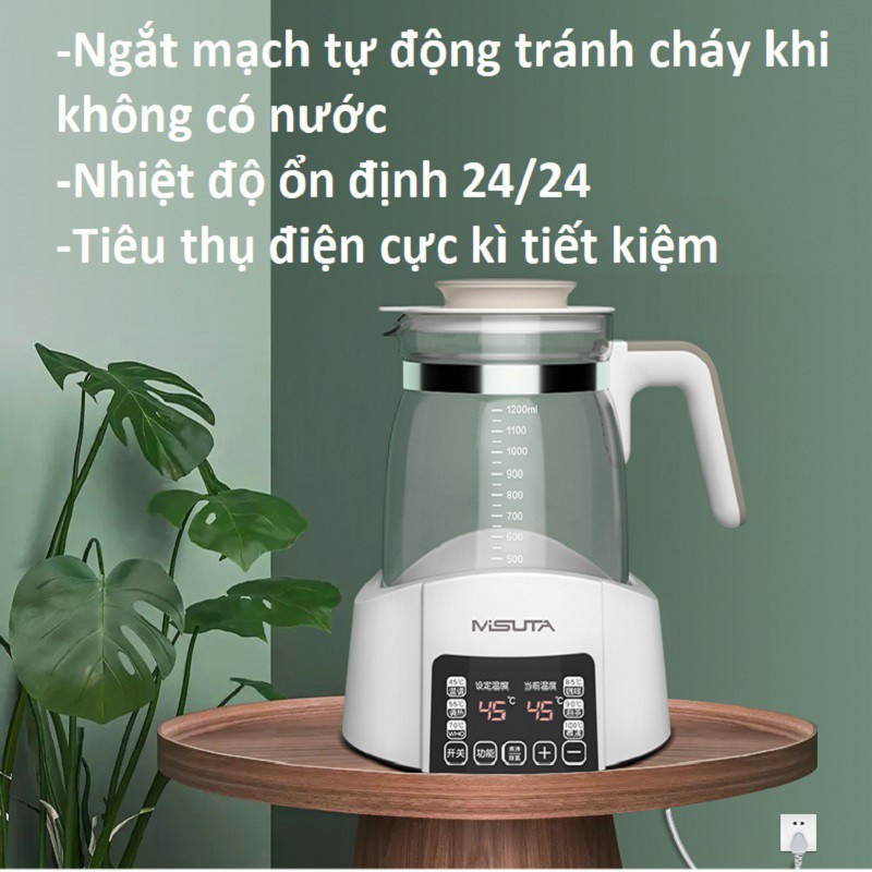 Máy Hâm Nước Pha Sữa Giữ Nhiệt MISUTA 1,2L (Kèm chức năng đun nước)