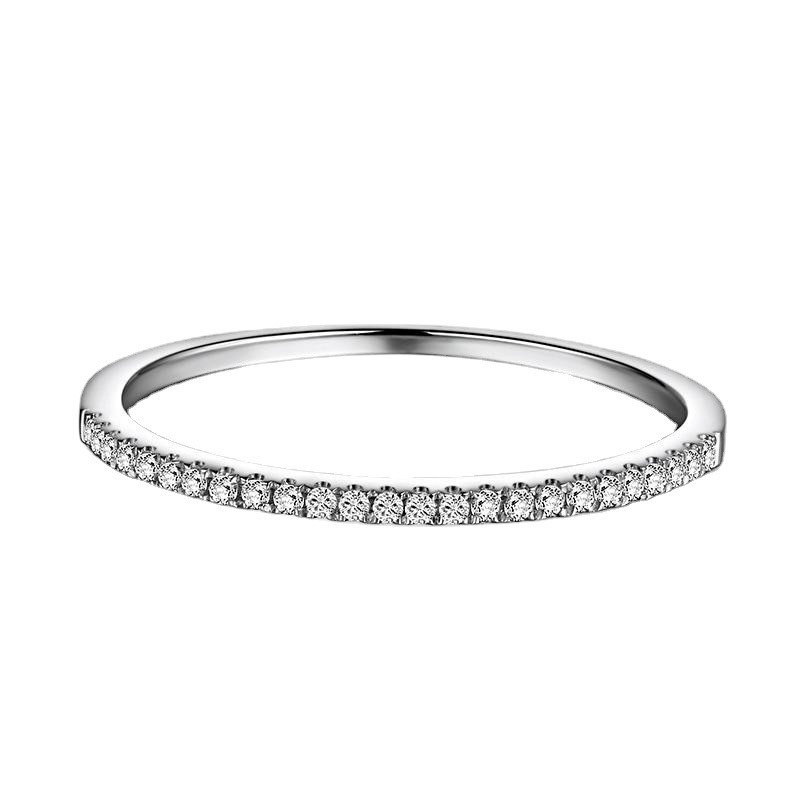 Nhẫn bạc 925 1 hàng đính pha lê lấp lánh xinh xắn dễ thương Dế Bạc –N1120